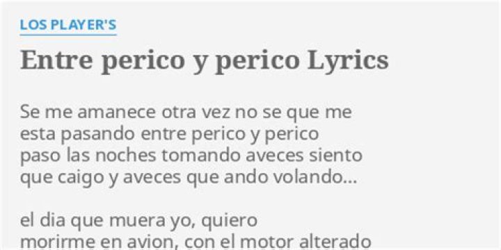 Entre perico y perico lyrics
