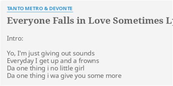 Everyone falls in love sometimes lyrics