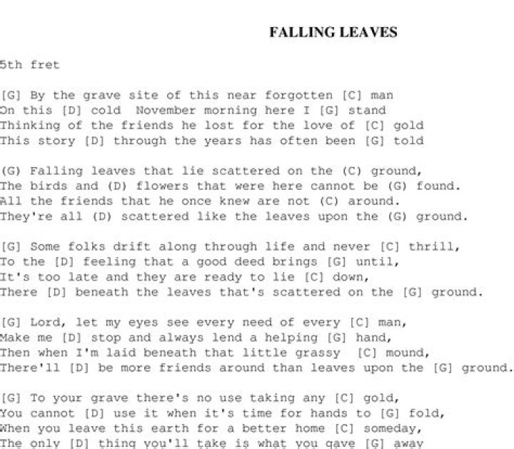 Falling leaves lyrics