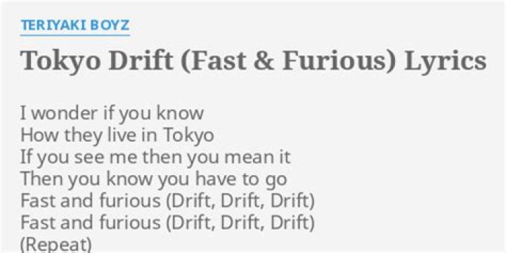 Fast and furious lyrics