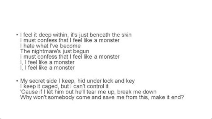 Feel like a monster lyrics