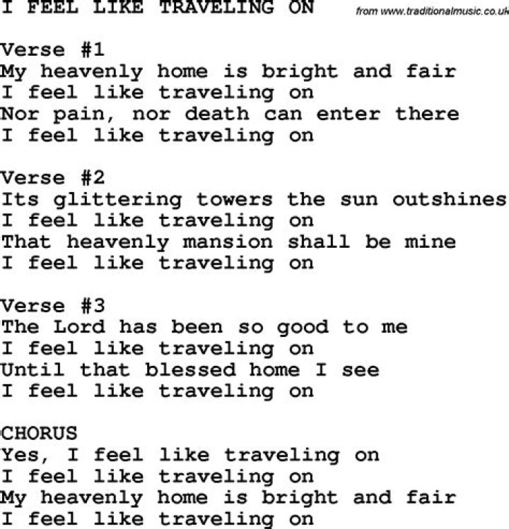 Feel like traveling home williams brothers lyrics