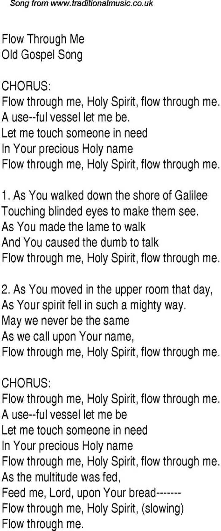 Flow through me lyrics