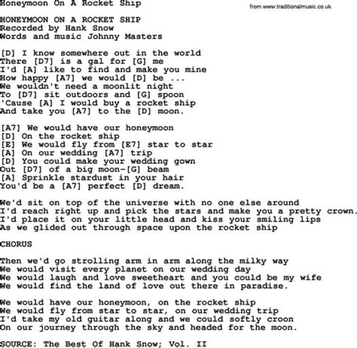 Fly away in my rocket ship lyrics