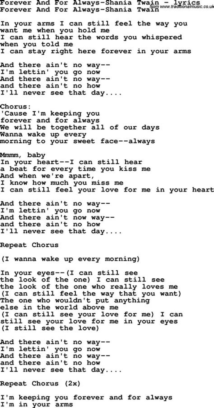 For always forever lyrics