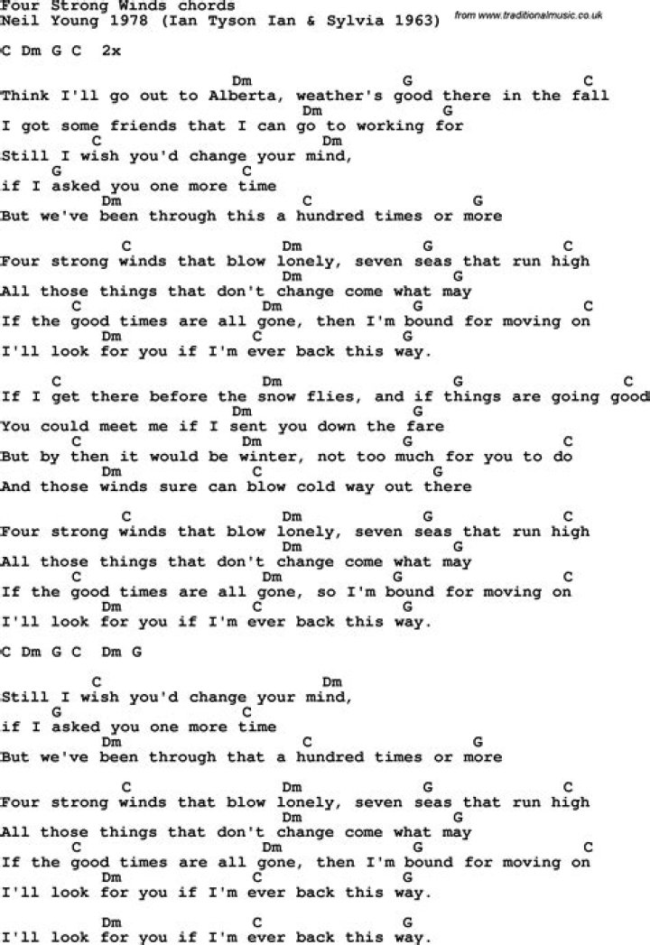 Four strong winds neil young lyrics