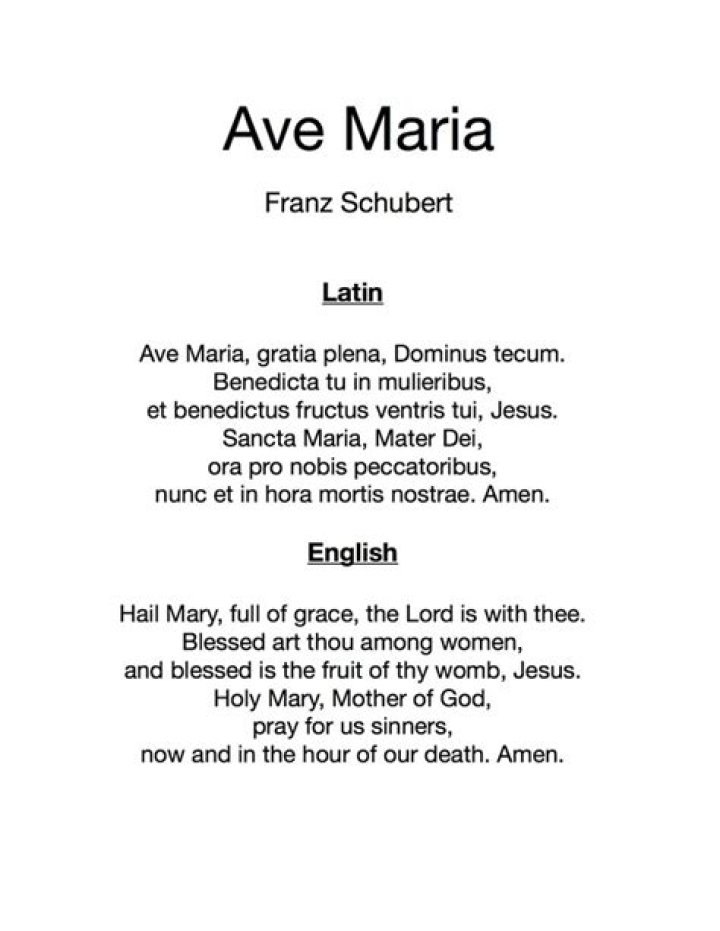 Franz Schubert Ave Maria Lyrics English Translation