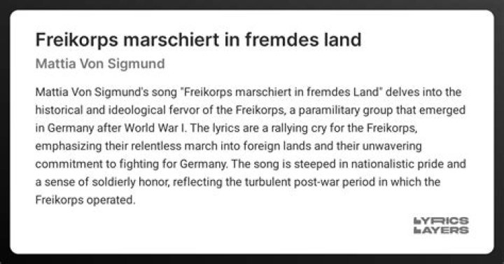 Freikorps marschiert in fremdes land lyrics