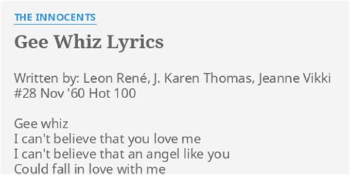 Gee whiz lyrics