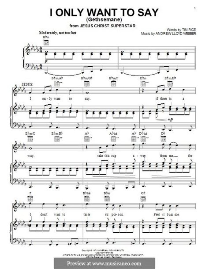 Gethsemane (i only want to say) . lyrics