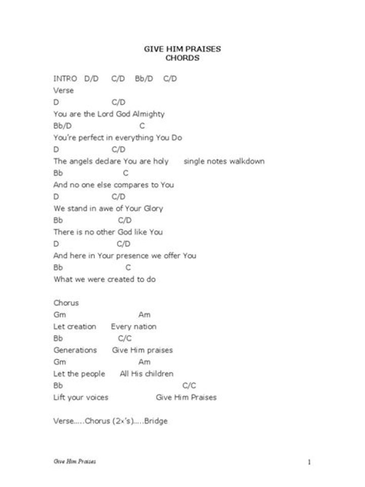 Give him praise lyrics