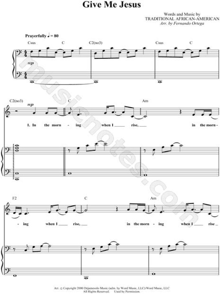 GIVE ME JESUS CHORDS by Fernando Ortega