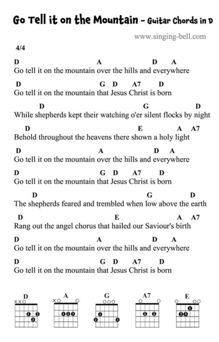 Go shout it on the mountains chords lyrics