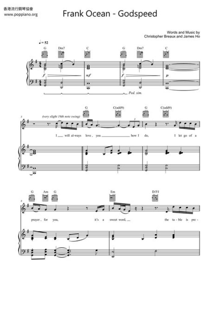 GODSPEED CHORDS by Frank Ocean