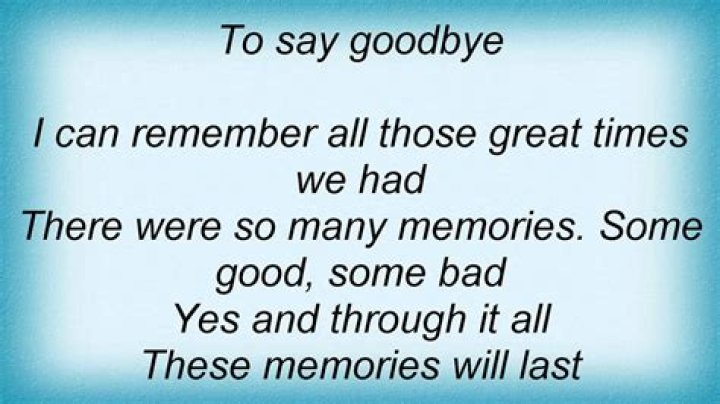Goodbye by lionel richie lyrics