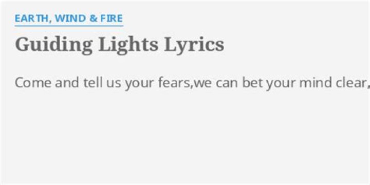 Guiding lights lyrics
