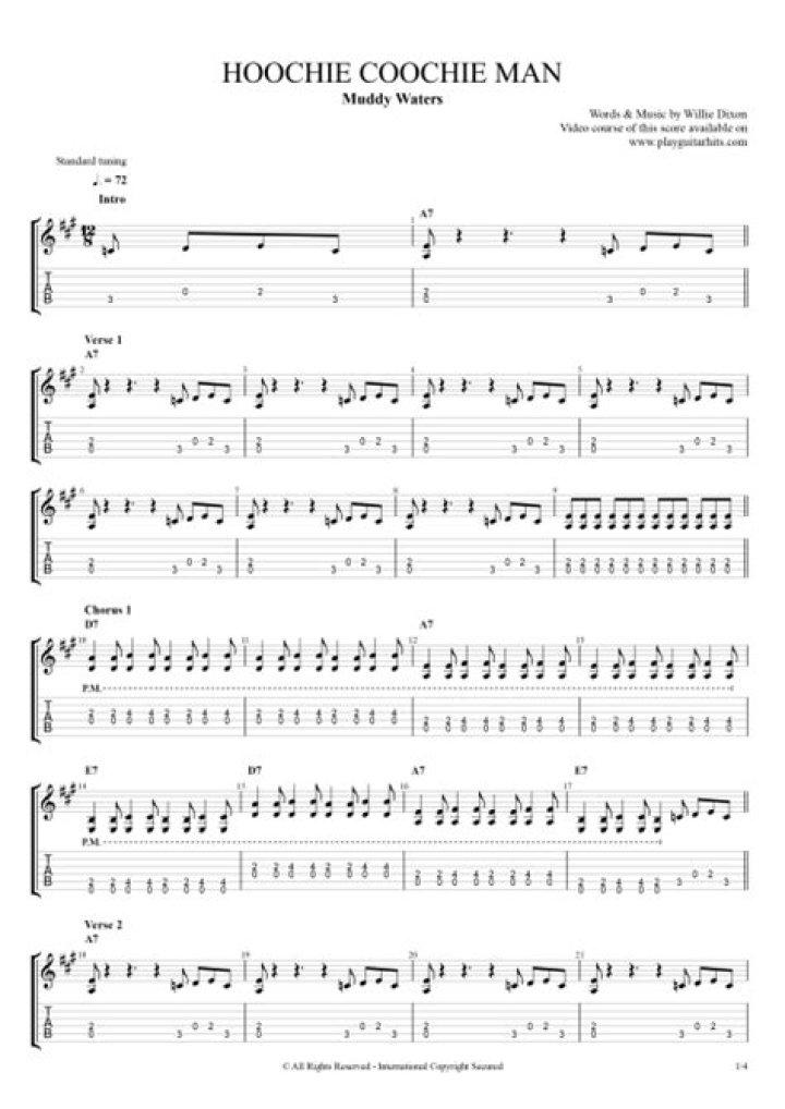 Guitar intro hoochie coochie man ... lyrics