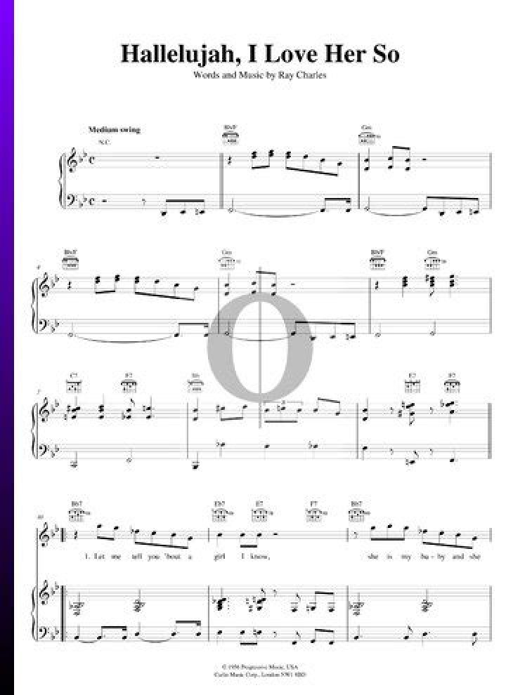 HALLELUJAH I LOVE HER SO CHORDS by Ray Charles