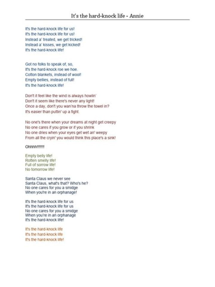 Hard not life for us lyrics