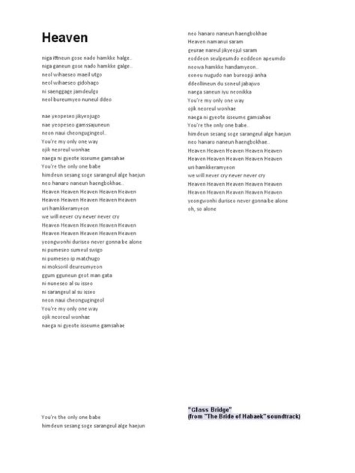 Heaven tagalog version lyrics