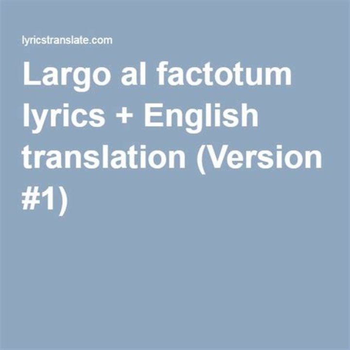 Hermann Prey Largo Al Factotum Lyrics English Translation