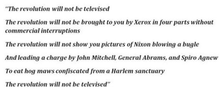 Heron introduction the revolution will not be televised ... lyrics