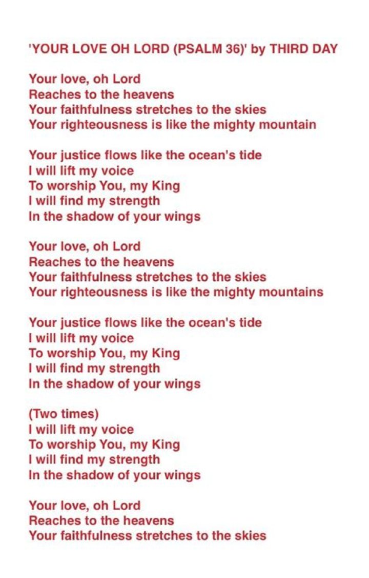 Hymn your love oh lord lyrics