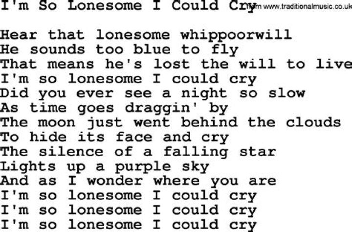 I am so lonesome i could cry lyrics