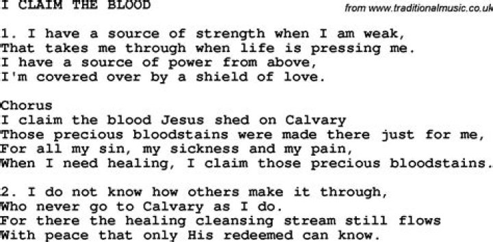 I claim the blood lyrics