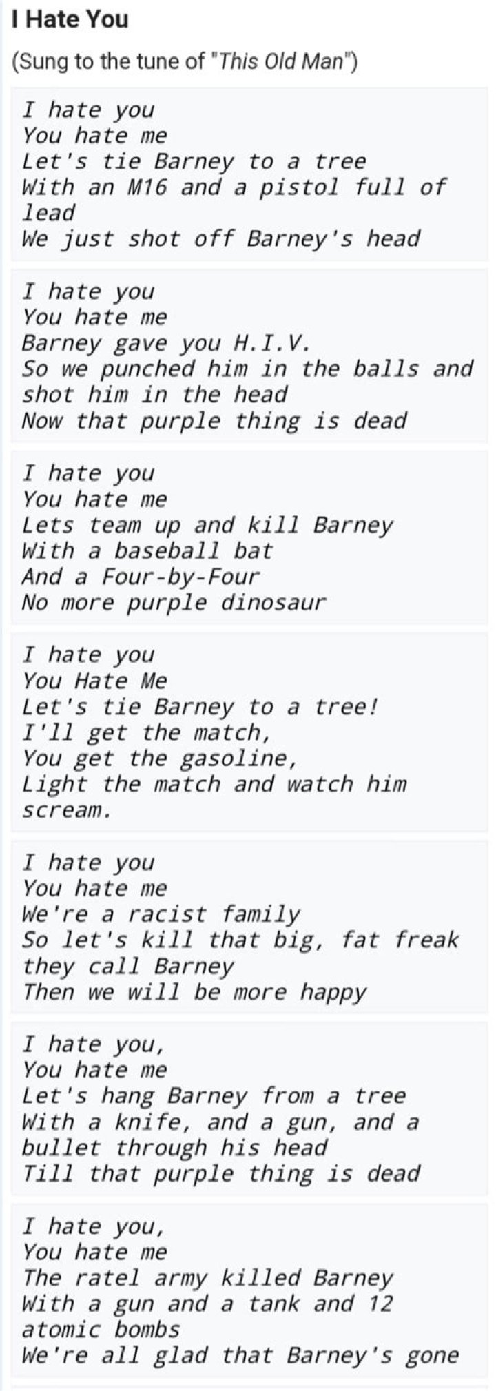 I hate you you hate me lyrics