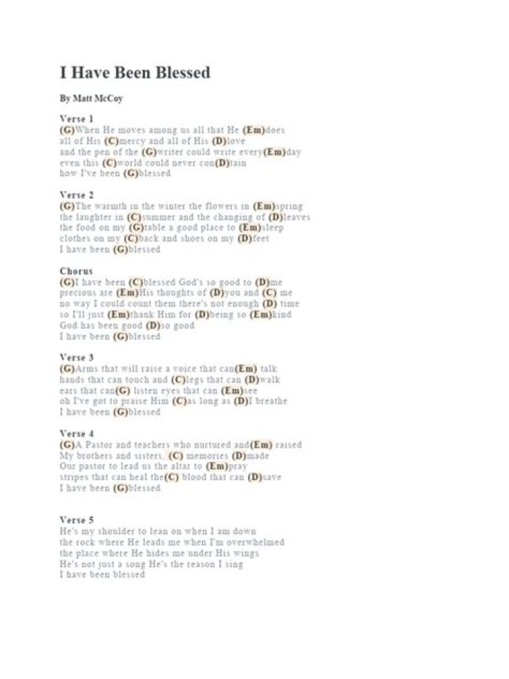 I have been blessed lyrics lyrics