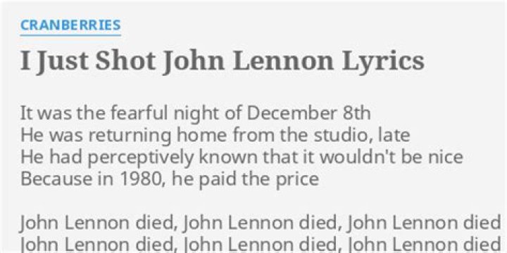 I just shot john lennon lyrics