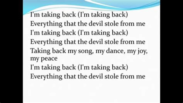 I’m taking back everything the devil stole from me lyrics