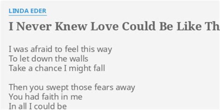 I never knew love could be like this .. lyrics