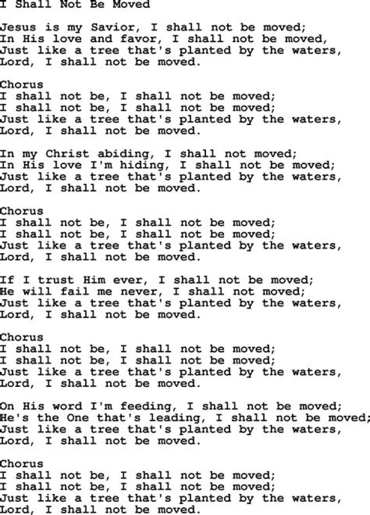I shall not be moved lyrics