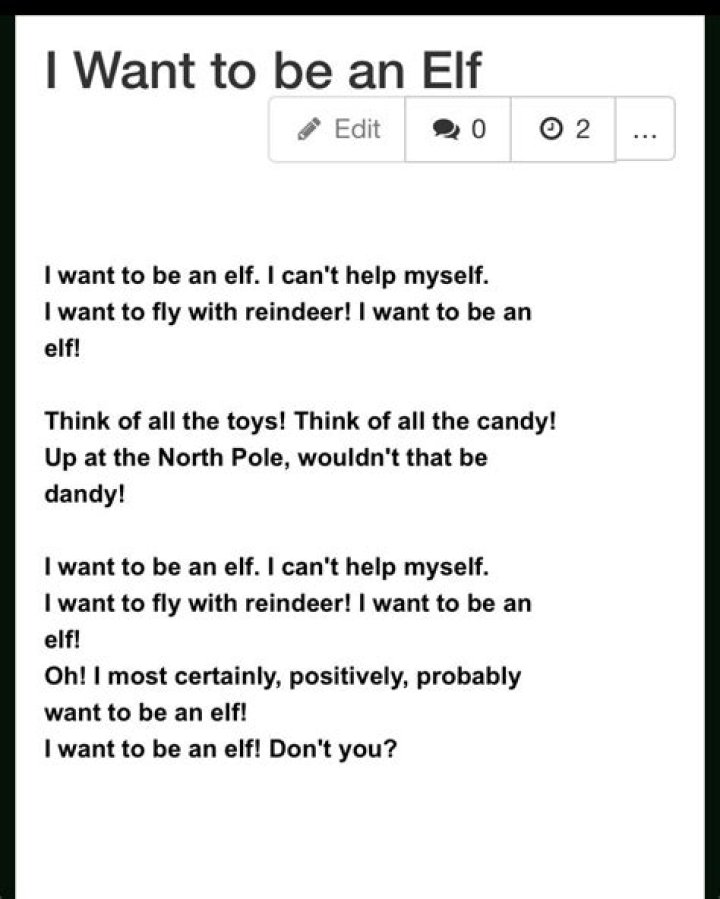I want to be an elf lyrics