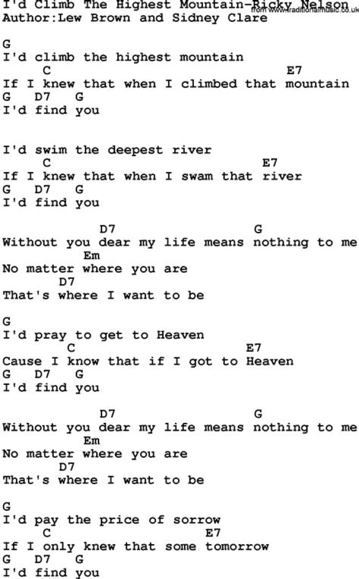 I will climb the highest mountain build the wall lyrics