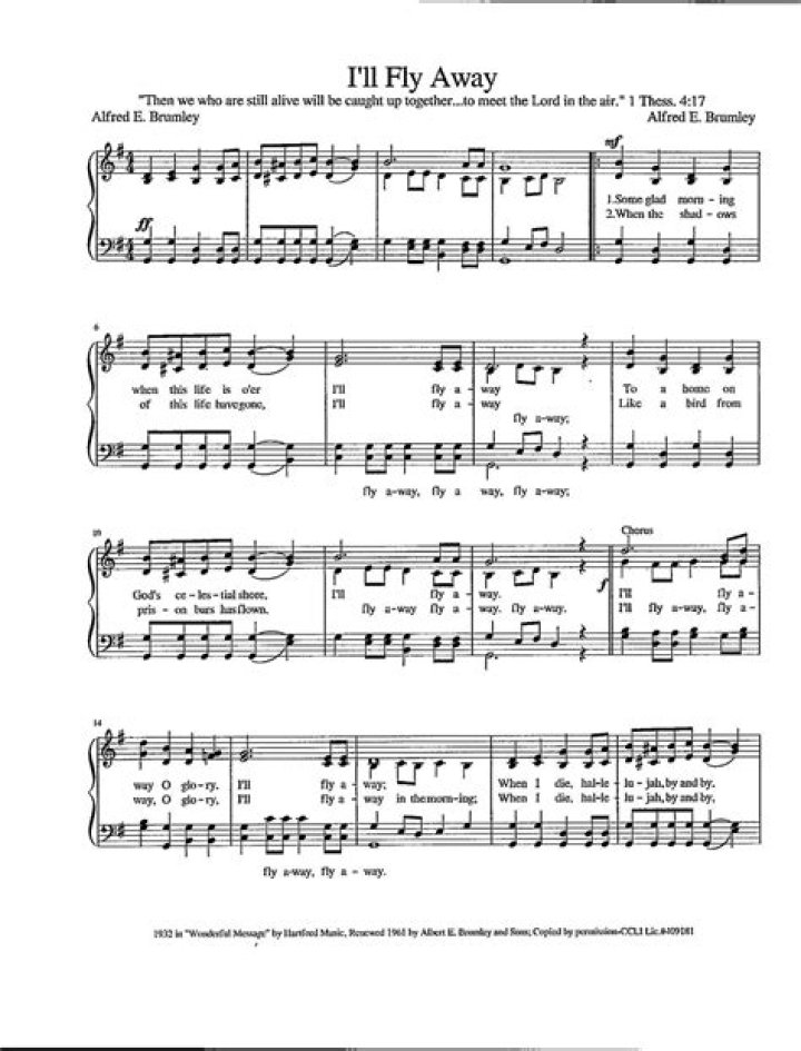 I will fly i will fly away lyrics