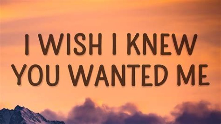 I wish i knew you wanted me lyrics