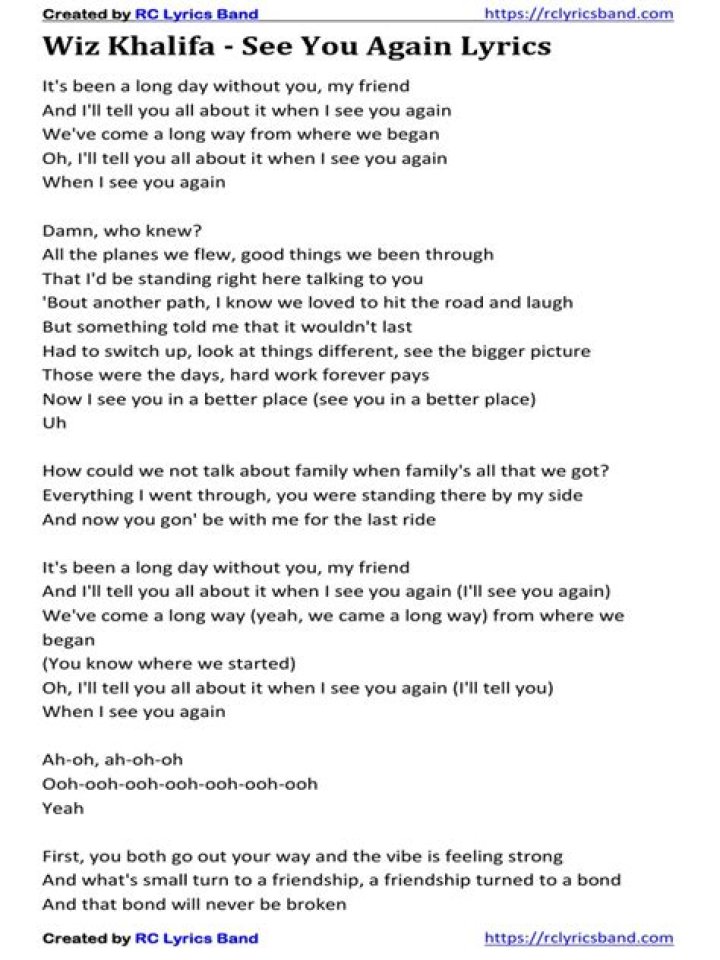 Id give up anything just to see you again lyrics