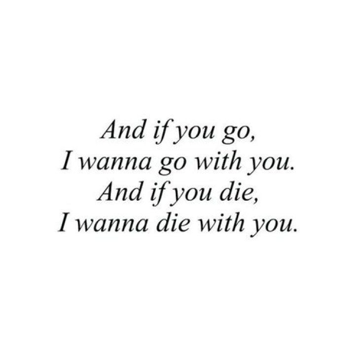 If you go, i want to go with you. and if i die i wanna die with you lyrics