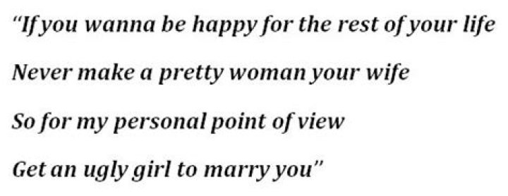 If you wanna be happy for the rest of your life lyrics