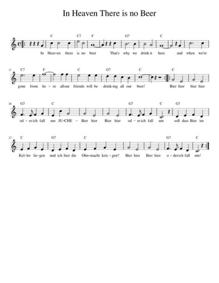 In heaven there is no beer lyrics