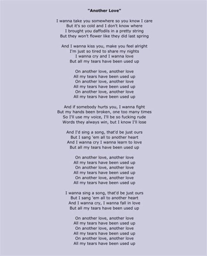 In love with another man and what he couldn’t give me lyrics lyrics