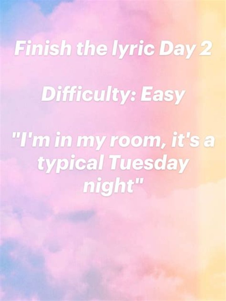 It’s a typical tuesday night lyrics