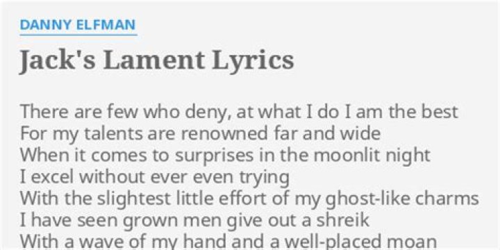 Jack lament lyrics