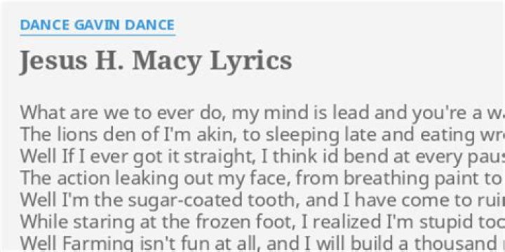 Jesus h. macy lyrics