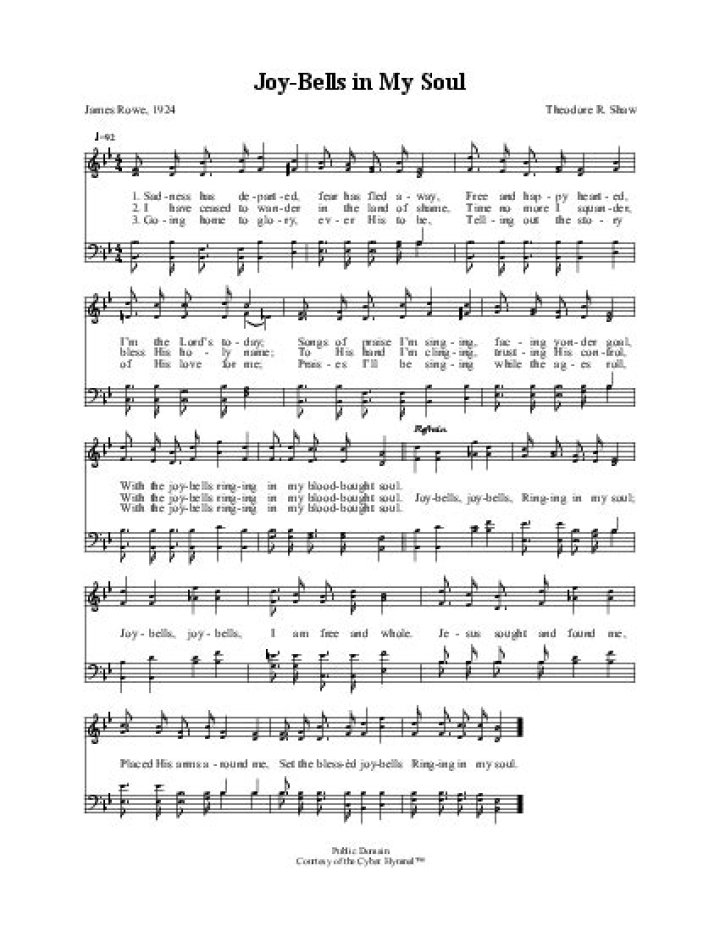 Joy bells ringing in my soul lyrics