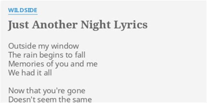 Just another night lyrics