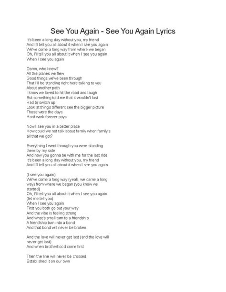 Justin bieber see you again lyrics